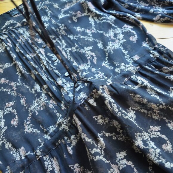 CLUB MONACO Sheer Silk Tunic Dress with Drawstring Waist Size 2 - Picture 8 of 12